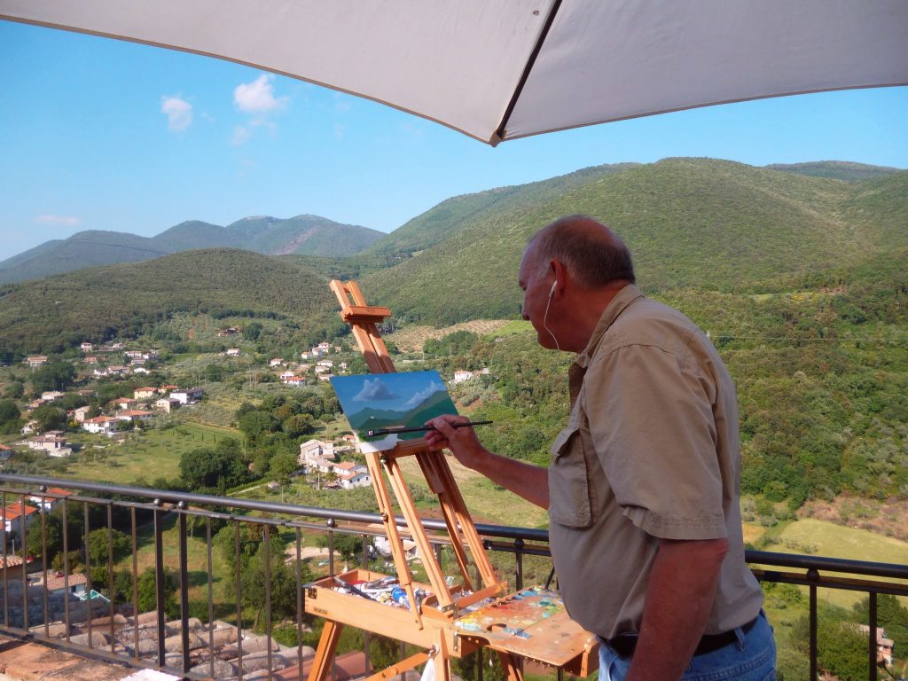 painting on terrace